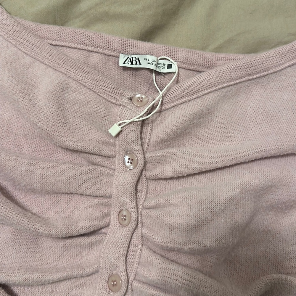 Zara purple lavender sweater knit crop top blouse jacket NEW Bloggers favorite - Picture 2 of 6